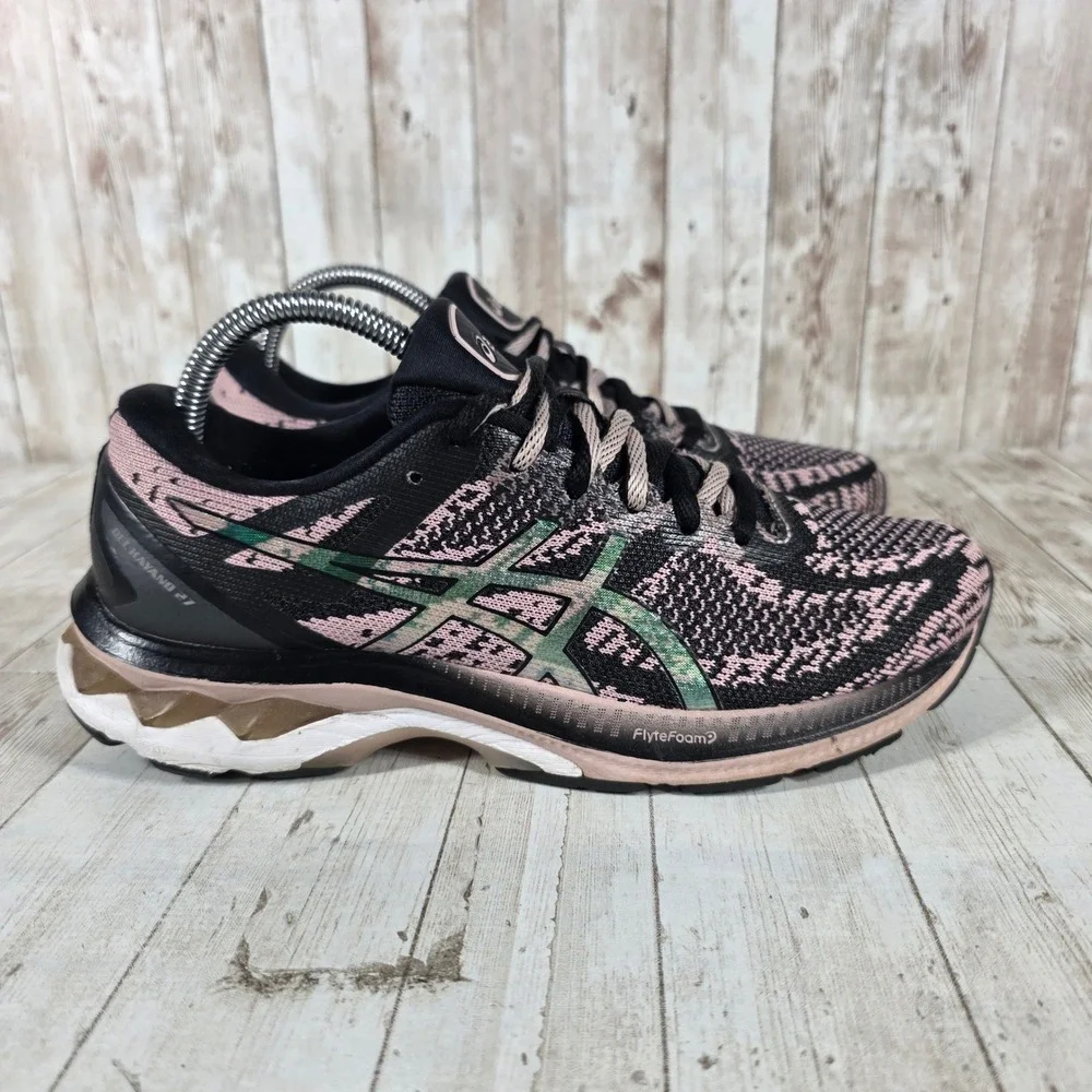 Asics Gel-Kayano 27 Womens Running Shoes Black Pink Iridescent 1012A864‎ Size 9